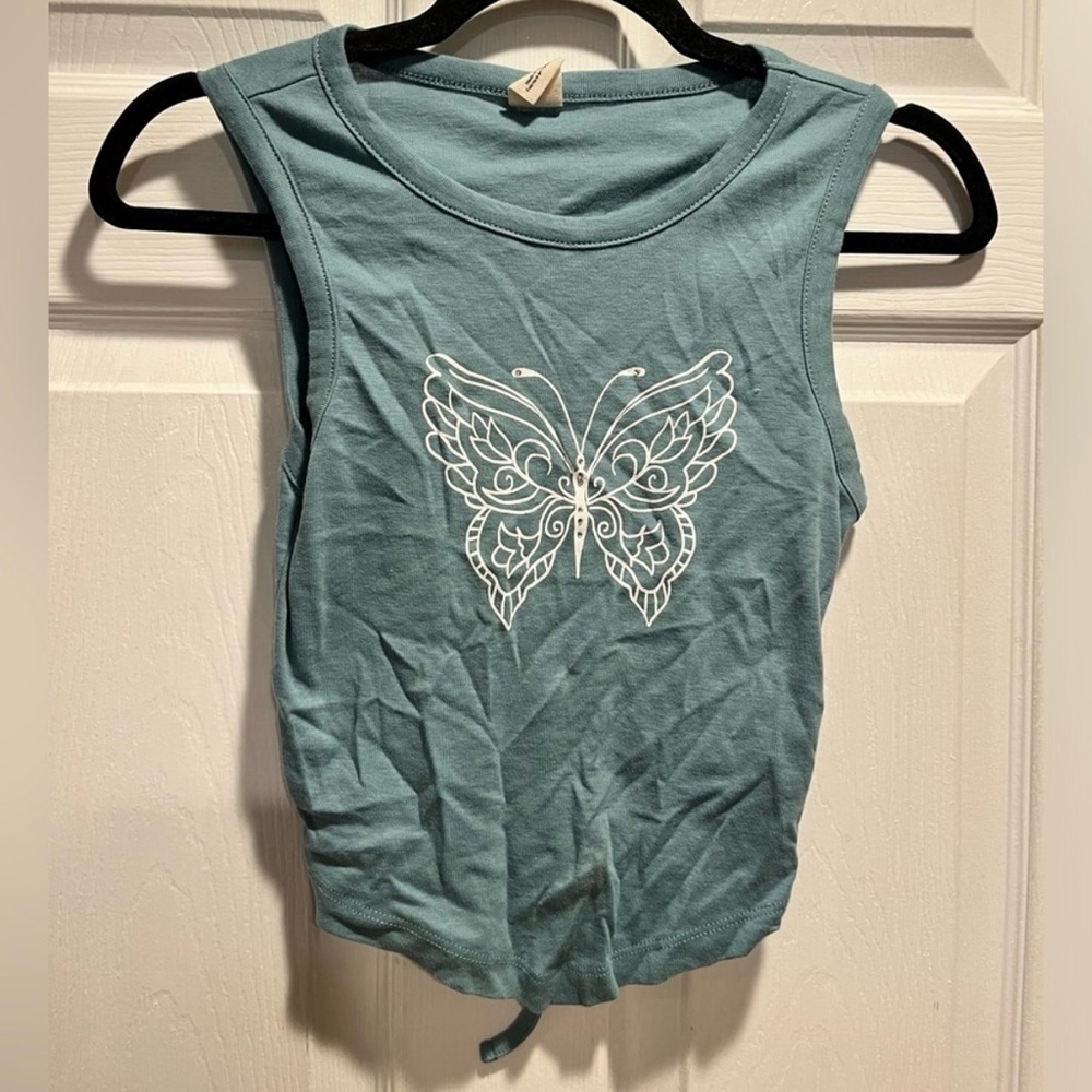 Urban Outfitters Teal Butterfly Tank Top